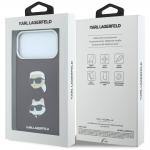 Husa Karl Lagerfeld Saffiano Karl and Choupette Heads Pins Logo compatibila cu iPhone 18 Pro / 17 Pro, Burgundy 9 - lerato.ro