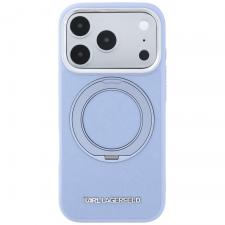 Huse si carcase iPhone 18 Pro Max, Husa Karl Lagerfeld Ring Stand 360 Saffiano Classic Logo cu MagSafe compatibila cu iPhone 18 Pro Max / 17 Pro Max, Albastru, lerato.ro