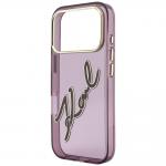 Husa Karl Lagerfeld IML Big Signature Resin Metal Frame compatibila cu iPhone 18 Pro Max / 17 Pro Max, Burgundy 7 - lerato.ro
