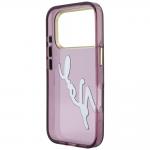 Husa Karl Lagerfeld IML Big Signature Resin Metal Frame compatibila cu iPhone 18 Pro Max / 17 Pro Max, Burgundy 8 - lerato.ro