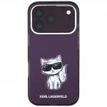 Husa Karl Lagerfeld IML Choupette Body Sketch Print cu MagSafe compatibila cu iPhone 18 Pro / 17 Pro, Burgundy 2 - lerato.ro