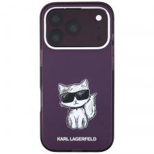 Huse si carcase iPhone 18 Pro, Husa Karl Lagerfeld IML Choupette Body Sketch Print cu MagSafe compatibila cu iPhone 18 Pro / 17 Pro, Burgundy, lerato.ro
