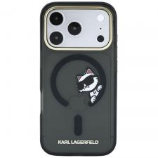 Huse si carcase iPhone 18 Pro, Husa Karl Lagerfeld Peekaboo Logo cu MagSafe compatibila cu iPhone 18 Pro / 17 Pro, Negru, lerato.ro