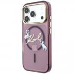 Husa Karl Lagerfeld Script Logo cu MagSafe compatibila cu iPhone 18 Pro / 17 Pro, Burgundy 3 - lerato.ro