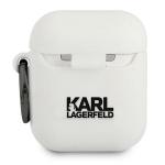 Carcasa Karl Lagerfeld Silicone Ikonik compatibila cu Apple AirPods 1/2, Alb 3 - lerato.ro