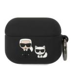 Carcasa Karl Lagerfeld Silicone Karl and Choupette compatibila cu Apple AirPods Pro, Negru 2 - lerato.ro