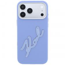 Husa Karl Lagerfeld Smooth Big Resin Signature Logo compatibila cu iPhone 18 Pro Max / 17 Pro Max, Albastru