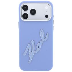 Husa Karl Lagerfeld Smooth Big Resin Signature Logo compatibila cu iPhone 18 Pro Max / 17 Pro Max, Albastru