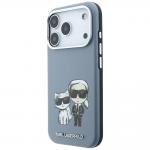 Husa Karl Lagerfeld Smooth Karl and Choupette Bodies Sketch cu MagSafe compatibila cu iPhone 18 Pro / 17 Pro, Albastru 3 - lerato.ro