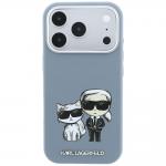 Husa Karl Lagerfeld Smooth Karl and Choupette Bodies Sketch cu MagSafe compatibila cu iPhone 18 Pro / 17 Pro, Albastru 2 - lerato.ro
