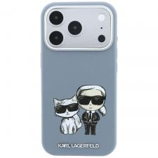 Husa Karl Lagerfeld Smooth Karl and Choupette Bodies Sketch cu MagSafe compatibila cu iPhone 18 Pro Max / 17 Pro Max, Albastru