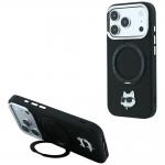Husa Karl Lagerfeld with Ring Stand 360 Choupette Head Pin cu MagSafe compatibila cu iPhone 18 Pro / 17 Pro, Negru 4 - lerato.ro