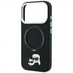 Husa Karl Lagerfeld with Ring Stand 360 Karl and Choupette Heads Pin cu MagSafe compatibila cu iPhone 18 Pro / 17 Pro, Negru 7 - lerato.ro