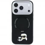 Husa Karl Lagerfeld Ring Stand 360 Karl and Choupette Heads Pin cu MagSafe compatibila cu iPhone 18 Pro Max / 17 Pro Max, Negru 2 - lerato.ro