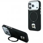 Husa Karl Lagerfeld with Ring Stand 360 Karl Head Pin cu MagSafe compatibila cu iPhone 18 Pro / 17 Pro, Negru 4 - lerato.ro
