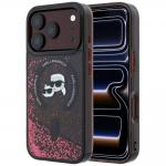 Husa Karl Lagerfeld Liquid Glitter Karl and Choupette Heads cu MagSafe compatibila cu iPhone 18 Pro / 17 Pro, Burgundy 4 - lerato.ro