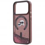 Husa Karl Lagerfeld Liquid Glitter Karl and Choupette Heads cu MagSafe compatibila cu iPhone 18 Pro / 17 Pro, Burgundy 7 - lerato.ro