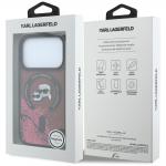 Husa Karl Lagerfeld Liquid Glitter Karl and Choupette Heads cu MagSafe compatibila cu iPhone 18 Pro / 17 Pro, Burgundy 9 - lerato.ro