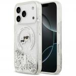 Husa Karl Lagerfeld Liquid Glitter Karl and Choupette Heads cu MagSafe compatibila cu iPhone 18 Pro / 17 Pro, Transparent 4 - lerato.ro