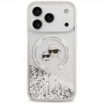 Husa Karl Lagerfeld Liquid Glitter Karl and Choupette Heads cu MagSafe compatibila cu iPhone 18 Pro / 17 Pro, Transparent 2 - lerato.ro