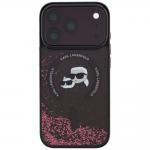 Husa Karl Lagerfeld Liquid Glitter Karl and Choupette Heads cu MagSafe compatibila cu iPhone 18 Pro Max / 17 Pro Max, Burgundy 2 - lerato.ro