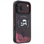 Husa Karl Lagerfeld Liquid Glitter Karl and Choupette Heads cu MagSafe compatibila cu iPhone 18 Pro Max / 17 Pro Max, Burgundy 5 - lerato.ro