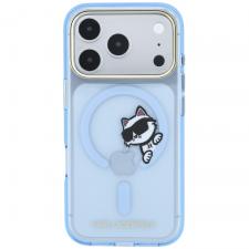 Husa Karl Lagerfeld Peekaboo Logo cu MagSafe compatibila cu iPhone 18 Pro / 17 Pro, Albastru