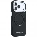 Husa Karl Lagerfeld Ring Stand 360 Saffiano Classic Logo cu MagSafe compatibila cu iPhone 18 Pro / 17 Pro, Negru 5 - lerato.ro