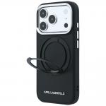 Husa Karl Lagerfeld Ring Stand 360 Saffiano Classic Logo cu MagSafe compatibila cu iPhone 18 Pro Max / 17 Pro Max, Negru 3 - lerato.ro