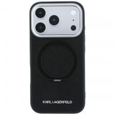 Husa Karl Lagerfeld Ring Stand 360 Saffiano Classic Logo cu MagSafe compatibila cu iPhone 18 Pro Max / 17 Pro Max, Negru