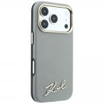 Husa Karl Lagerfeld Saffiano Small Script Metal Logo cu MagSafe compatibila cu iPhone 18 Pro / 17 Pro, Bej 5 - lerato.ro