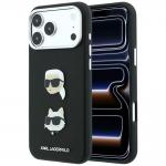 Husa Karl Lagerfeld Saffiano Karl and Choupette Heads Pins Logo compatibila cu iPhone 18 Pro Max / 17 Pro Max, Negru 2 - lerato.ro