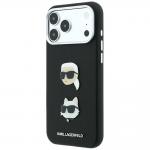 Husa Karl Lagerfeld Saffiano Karl and Choupette Heads Pins Logo compatibila cu iPhone 18 Pro Max / 17 Pro Max, Negru 3 - lerato.ro