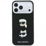 Husa Karl Lagerfeld Saffiano Karl and Choupette Heads Pins Logo compatibila cu iPhone 18 Pro Max / 17 Pro Max, Negru 4 - lerato.ro