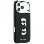 Husa Karl Lagerfeld Saffiano Karl and Choupette Heads Pins Logo compatibila cu iPhone 18 Pro Max / 17 Pro Max, Negru 5 - lerato.ro