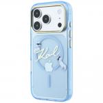 Husa Karl Lagerfeld Script Logo cu MagSafe compatibila cu iPhone 18 Pro / 17 Pro, Albastru 3 - lerato.ro