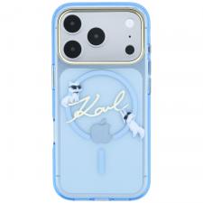 Husa Karl Lagerfeld Script Logo cu MagSafe compatibila cu iPhone 18 Pro / 17 Pro, Albastru