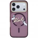 Husa Karl Lagerfeld Script Logo cu MagSafe compatibila cu iPhone 18 Pro Max / 17 Pro Max, Burgundy 2 - lerato.ro