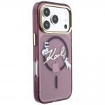 Husa Karl Lagerfeld Script Logo cu MagSafe compatibila cu iPhone 18 Pro Max / 17 Pro Max, Burgundy 5 - lerato.ro