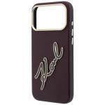 Husa Karl Lagerfeld Smooth Big Resin Signature Logo compatibila cu iPhone 18 Pro / 17 Pro, Burgundy 7 - lerato.ro