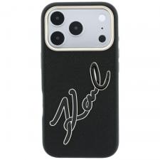Husa Karl Lagerfeld Smooth Big Resin Signature Logo compatibila cu iPhone 18 Pro / 17 Pro, Negru