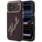Husa Karl Lagerfeld Smooth Big Resin Signature Logo compatibila cu iPhone 18 Pro Max / 17 Pro Max, Burgundy 4 - lerato.ro