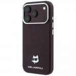 Husa Karl Lagerfeld Grained Choupette Head cu MagSafe compatibila cu iPhone 18 Pro Max / 17 Pro Max, Burgundy 3 - lerato.ro