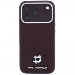 Husa Karl Lagerfeld Grained Choupette Head cu MagSafe compatibila cu iPhone 18 Pro Max / 17 Pro Max, Burgundy 2 - lerato.ro