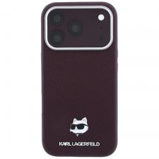 Husa Karl Lagerfeld Grained Choupette Head cu MagSafe compatibila cu iPhone 18 Pro Max / 17 Pro Max, Burgundy
