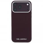 Husa Karl Lagerfeld Grained Elongated Logo cu MagSafe compatibila cu iPhone 18 Pro / 17 Pro, Burgundy 2 - lerato.ro