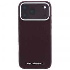 Husa Karl Lagerfeld Grained Elongated Logo cu MagSafe compatibila cu iPhone 18 Pro / 17 Pro, Burgundy