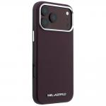 Husa Karl Lagerfeld Grained Elongated Logo cu MagSafe compatibila cu iPhone 18 Pro / 17 Pro, Burgundy 5 - lerato.ro