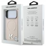 Husa Karl Lagerfeld Grained Embossed Ring Kameo Logo cu MagSafe compatibila cu iPhone 18 Pro Max / 17 Pro Max, Bej 9 - lerato.ro