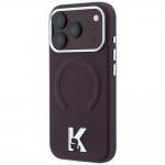 Husa Karl Lagerfeld Grained Embossed Ring Kameo Logo cu MagSafe compatibila cu iPhone 18 Pro Max / 17 Pro Max, Burgundy 3 - lerato.ro